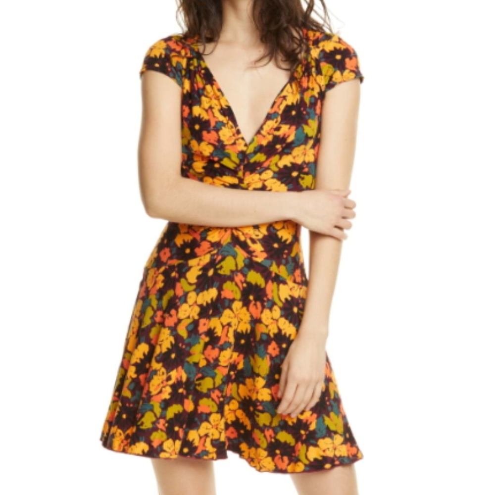 NWT Free People Floral Drop Waist Flounce Dress - Picture 2 of 7